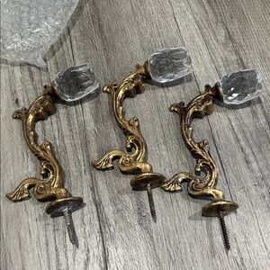 Glass Rose Curtain Holders